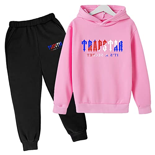 XKPhframe Trapstar Anzug für Kinder,Trapstar Jogginganzug Kinder,Trapstar Tracksuit,Trapstar Hoodie,Trapstar set,Sportanzug für Kinder,Jungen Mädchen Jogging Kleidung,E,160 von XKPhframe