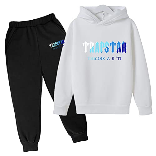 XKPhframe Trapstar Anzug für Kinder,Trapstar Jogginganzug Kinder,Trapstar Tracksuit,Trapstar set,Trapstar Hoodie,Jungen Mädchen Jogging Kleidung,Sportbekleidung für Kinder,B,130 von XKPhframe