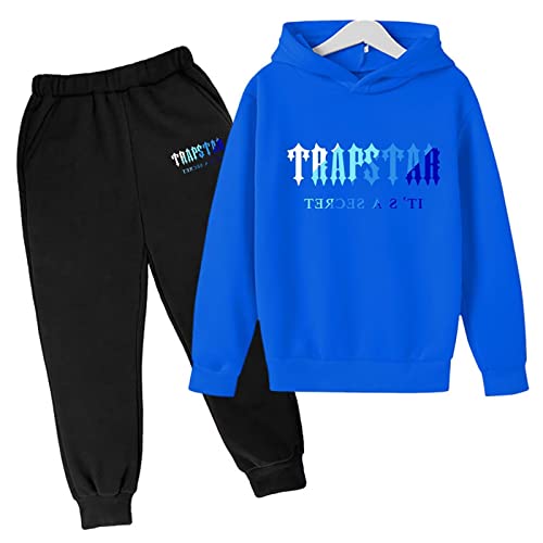 XKPhframe Trapstar Anzug für Kinder,Trapstar Jogginganzug Kinder,Trapstar Tracksuit,Trapstar set,Trapstar Hoodie,Jungen Mädchen Jogging Kleidung,Sportbekleidung für Kinder,E,140 von XKPhframe