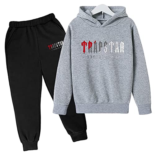 XKPhframe Trapstar Jogginganzug Kinder,Trapstar Anzug für Kinder,Trapstar Tracksuit,Trapstar Hoodie,Trapstar set,Jungen Mädchen Jogging Kleidung,Sportbekleidung für Kinder,G,160 von XKPhframe