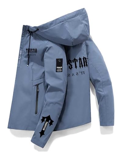 XKPhframe Trapstar Men's Windbreaker Lightweight, jacken, trainingsjacke herren, windjacke herren, windbreaker herren, sportjacke herren, herren jacke übergangsjacke, with Hood Unisex M-5XL von XKPhframe