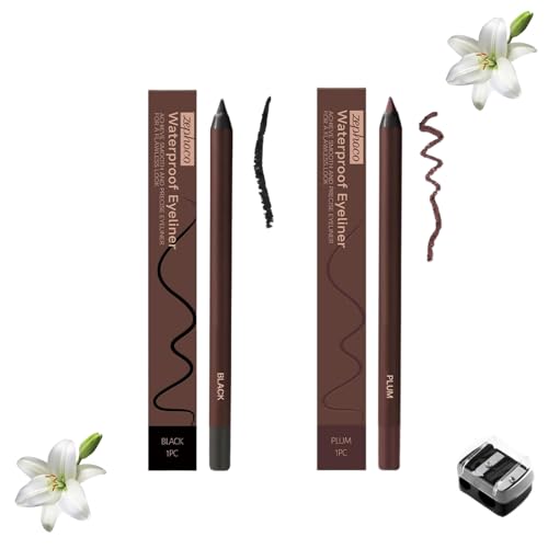 2-in-1 Smudgeproof Eyeliner/Brow Pencil - 24HR Waterproof Sharpening Duo, Crease-Free for Oily Lids, Smudge-Proof Sharpening Pencils for Defined Eyes, No-Touchup Wear (Mixed#12) von XKrmp