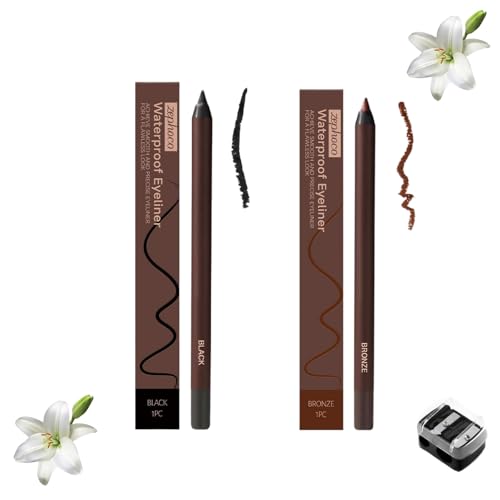 2-in-1 Smudgeproof Eyeliner/Brow Pencil - 24HR Waterproof Sharpening Duo, Crease-Free for Oily Lids, Smudge-Proof Sharpening Pencils for Defined Eyes, No-Touchup Wear (Mixed#15) von XKrmp