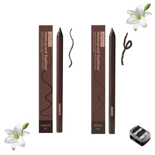2-in-1 Smudgeproof Eyeliner/Brow Pencil - 24HR Waterproof Sharpening Duo, Crease-Free for Oily Lids, Smudge-Proof Sharpening Pencils for Defined Eyes, No-Touchup Wear (Mixed#4) von XKrmp