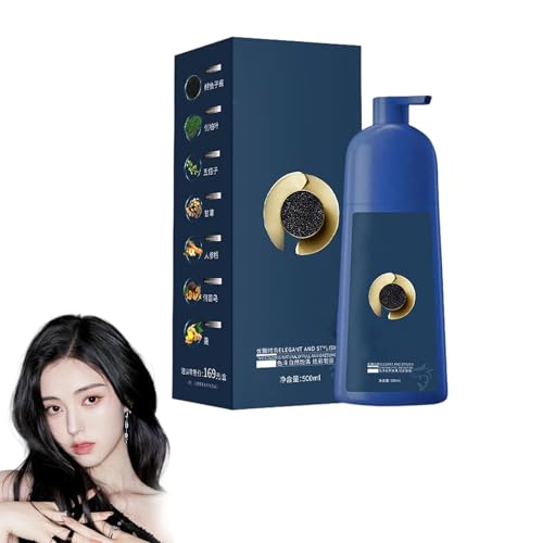 Hair Dye Shampoo for Women & Men​​ with ​​Caviar Protein​​ – Vibrant Long-Lasting Brown Tones ​​Plant-Based Coloring Cream​​ with Nourishing Care (Black) von XKrmp