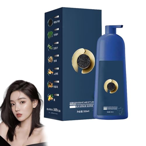 Hair Dye Shampoo for Women & Men​​ with ​​Caviar Protein​​ – Vibrant Long-Lasting Brown Tones ​​Plant-Based Coloring Cream​​ with Nourishing Care (Soft Black) von XKrmp