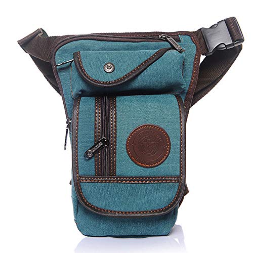 Hüfttasche Canvas/Nylon Herren Drop Arm Herren Hüftgurt Oberschenkel Hüfte Motorrad Messenger Schultertasche(Light Green) von XLANDALYUEFA
