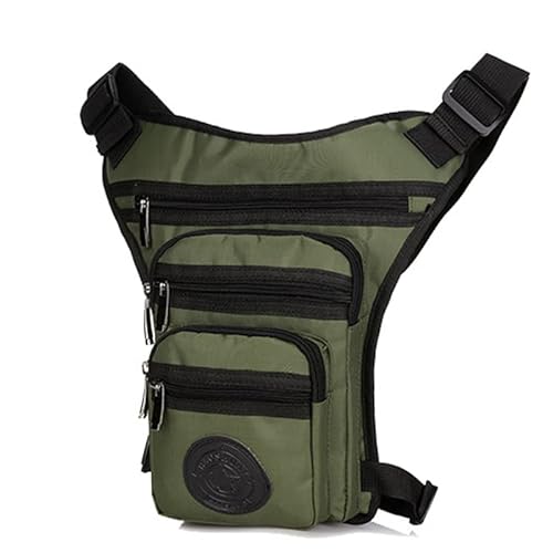 Hüfttasche Herren Canvas Drop Beintasche Umhängetasche Schultergurt Hüfttasche Bauchtasche Taille for Reisen Wandern Motorradfahren(Green Nylon) von XLANDALYUEFA