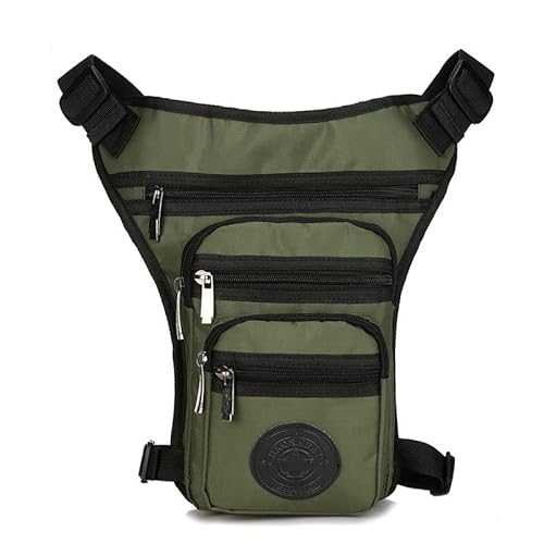 Hüfttasche Herren Hüfttasche Oberschenkel Motorradfahrer Multi-Pocket Umhängetasche Herren Nylon Taille Beintasche(1 Green) von XLANDALYUEFA