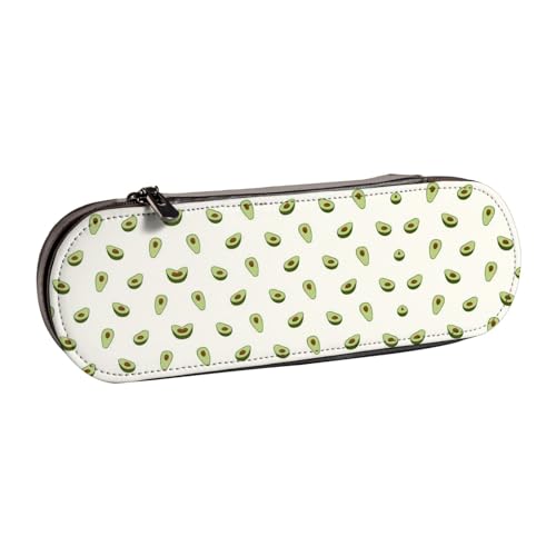 XLEWSIEU Avocado Print Leder Federmäppchen Stilvolle & Funktionelle Stifteetui Kosmetiktasche Kleingeldbox, Schwarz , Einheitsgröße, Schulranzen-Set von XLEWSIEU