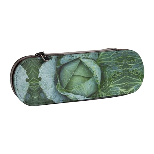 XLEWSIEU Federmäppchen aus Leder mit hellem Kohlmuster, stilvolle und funktionale Stiftemappe, Kosmetiktasche, Kleingeldbox, Schwarz , Einheitsgröße, Geldklammer von XLEWSIEU