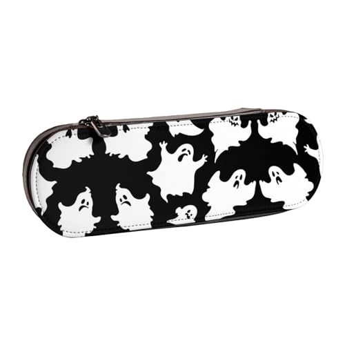 XLEWSIEU Federmäppchen mit Halloween-Gothic-Druck, Leder, stilvolle und funktionale Stiftemappe, Kosmetiktasche, Kleingeldbox, Schwarz , Einheitsgröße, Schulranzen-Set von XLEWSIEU