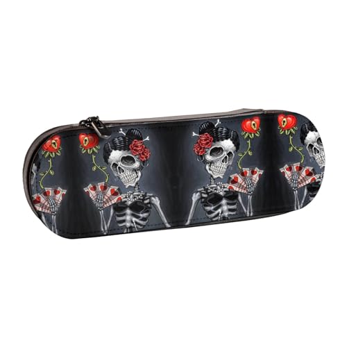 XLEWSIEU Goth Beauty Girl Print Leder Federmäppchen Stilvolle & Funktionale Stifteetui Kosmetiktasche Kleingeldbox, Schwarz , Einheitsgröße, Schulranzen-Set von XLEWSIEU