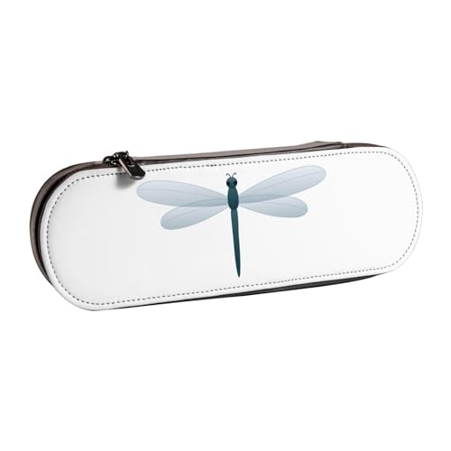 XLEWSIEU Libelle Druck Leder Federmäppchen Stilvolle & Funktionelle Stifteetui Kosmetiktasche Kleingeldbox, Schwarz , Einheitsgröße, Schulranzen-Set von XLEWSIEU