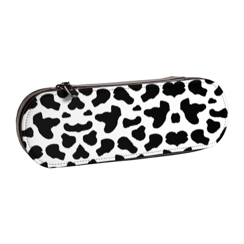 XLEWSIEU Schwarzes Federmäppchen aus Leder mit Leopardenmuster, stilvolle und funktionale Stiftemappe, Kosmetiktasche, Kleingeldbox, Schwarz , Einheitsgröße, Schulranzen-Set von XLEWSIEU
