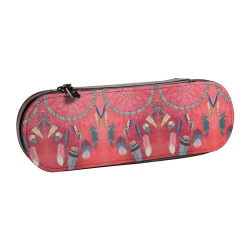 XLEWSIEU Shaman Amulett Druck Leder Federmäppchen Stilvolle & Funktionale Stifteetui Kosmetiktasche Kleingeldbox, Schwarz , Einheitsgröße, Schulranzen-Set von XLEWSIEU