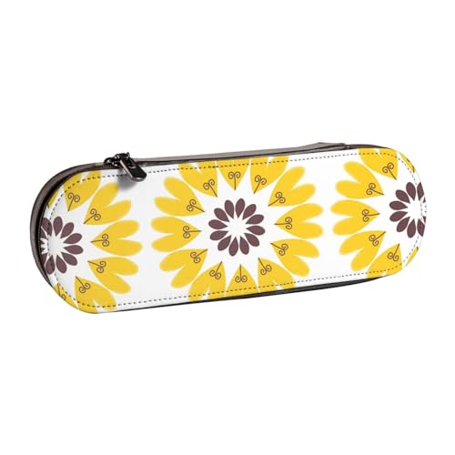 XLEWSIEU Sunflower Beauty Print Leder Federmäppchen Stilvoll & Funktional Stifteetui Kosmetiktasche Kleingeldbox, Schwarz , Einheitsgröße, Schulranzen-Set XLEWSIEU Sunflower Beauty Print Leder Federmäppchen Stilvoll & Funktional Stifteetui Kosmetiktasche Kleingeldbox, Schwarz , Einheitsgröße, Schulranzen-Set von XLEWSIEU