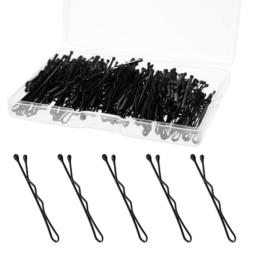 XLIUAX 150 Stück Mini Haarnadeln mit Box, 3,5 cm Bobby Pin, Kleine Gebogene Wellen-Haarnadeln Set, Metall Haarklammern für Frauen Mädchen Kinder Dutts Langes Glattes Lockige Hochzeitsfrisuren von XLIUAX