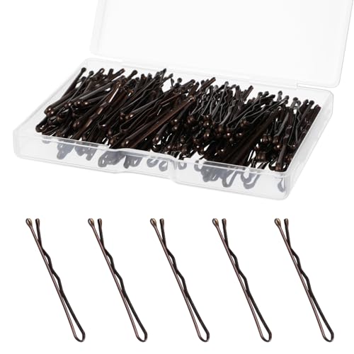 XLIUAX 150 Stück Mini Haarnadeln mit Box, 3,5 cm Bobby Pins, Kleine Gebogene Wellen-Haarnadeln Set, Metall Haarklammern für Frauen Mädchen Kinder Dutts Langes Glattes Lockiges Hochzeitsfrisuren(Braun) XLIUAX 150 Stück Mini Haarnadeln mit Box, 3,5 cm Bobby Pins, Kleine Gebogene Wellen-Haarnadeln Set, Metall Haarklammern für Frauen Mädchen Kinder Dutts Langes Glattes Lockiges Hochzeitsfrisuren(Braun) von XLIUAX