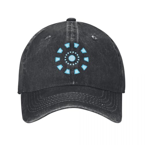 XLLDAANC Mode Iron Man Tony The of Stark Arc Reactor Baseballkappe Männer Frauen Distressed Denim Kopfbedeckung Outdoor Running Golf Hüte Kappe Baumwolle, für alle Jahreszeiten von XLLDAANC