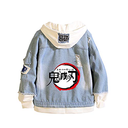 XLMYEN Unisex Anime Jeansjacke Demon Slayer Kimetsu no Yaiba Hoodie Denim Jacket Outwear Mäntel Kapuzenpullover Sweatshirt XLMYEN Unisex Anime Jeansjacke Demon Slayer Kimetsu no Yaiba Hoodie Denim Jacket Outwear Mäntel Kapuzenpullover Sweatshirt von XLMYEN