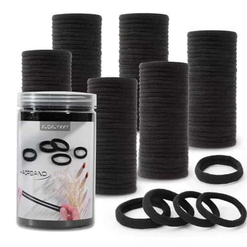 200 schwarze Haargummis für Damen und Mädchen 200 schwarze Haargummis für Damen und Mädchen von XLQXLYXXY