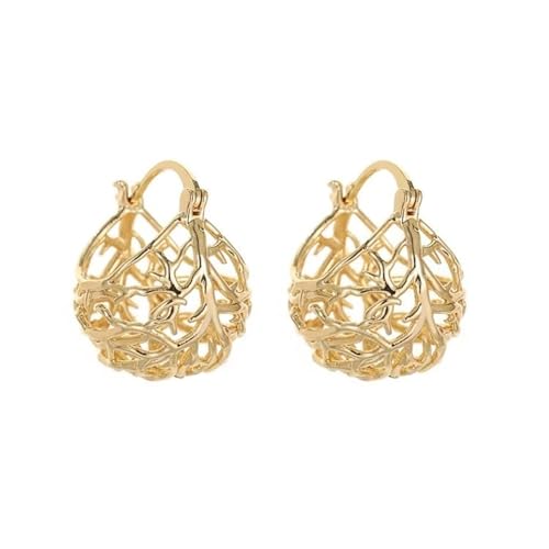 Ohrringe Design Temperament hohle Creolen Ohrringe für Frauen Goldfarbe Ohrringe Mädchen Ohr Accessoires Hochzeitsfeier Mode Schmuck Geburtstagsgeschenke von XLTEAM