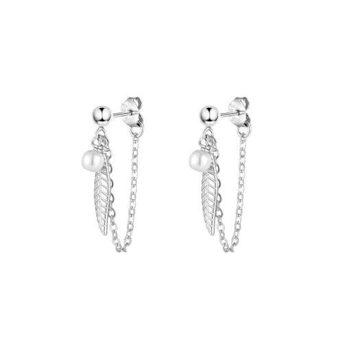 Ohrringe Feder baumeln Ohrringe für Frauen Silber Farbe Ohrringe Mädchen Party Schmuck Mode Geschenke Geburtstag Geschenke von XLTEAM