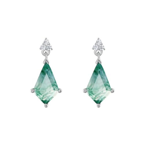 Ohrringe Frauen Zirkonia grün Chalcedon Achat geometrische Ohrringe trendy und modisch Schmuck Geburtstagsgeschenke von XLTEAM
