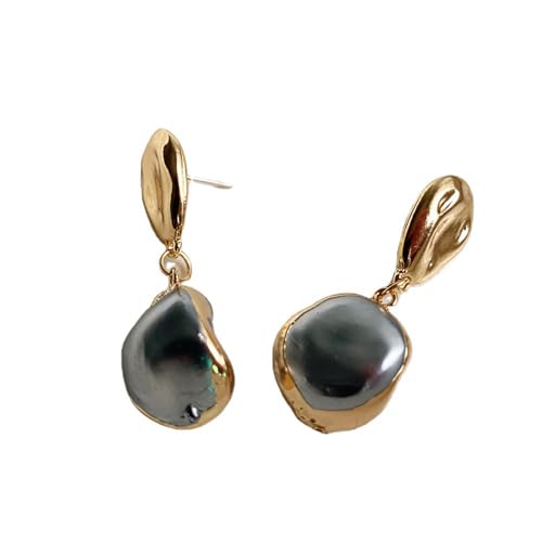 Ohrringe Koreanisch Japanisch Weiß Schwarz Grau Farbe Barock Perlen Ohrring für Frauen Goldfarbe Metall Lange Ohrhänger Geburtstagsgeschenke von XLTEAM
