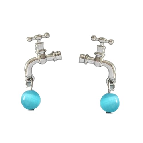 Ohrringe Mode Blau Tropfenform Ohrstecker für Frauen Mädchen kreativ kompakt Silber Farbe Schmuck personalisierte Party Geschenk Geburtstagsgeschenke von XLTEAM