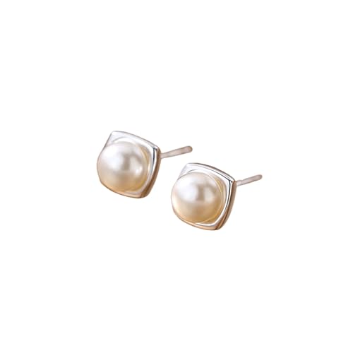 Ohrringe Mode Perlen Ohrringe für Frauen Exquisite quadratische Ohrringe Silber Farbe Mädchen Party Schmuck Geburtstagsgeschenke von XLTEAM
