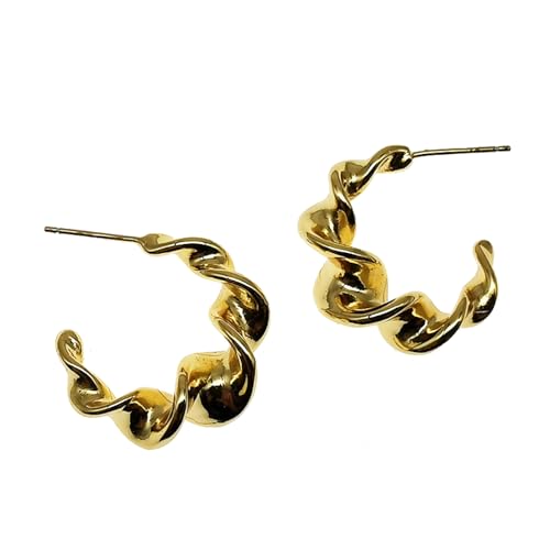 Ohrringe Vintage Spiral Creolen Ohrringe für Frauen Minimalistisches Design gedrehte kreisförmige Ohrhänger Mode Schmuck Accessoires Geburtstagsgeschenke von XLTEAM