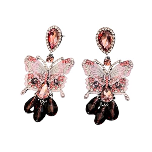 Ohrringe Vintage Strass Schmetterling Ohrringe für Frauen Weibliche Mode Hänger Ohrringe Luxus Statement Party Schmuck Geburtstagsgeschenke von XLTEAM