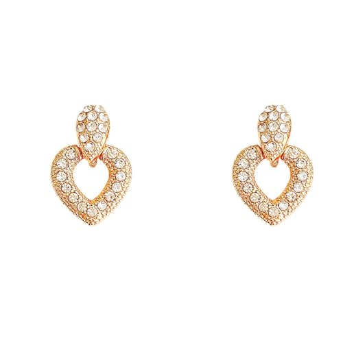 Ohrringe Zirkon Herz Ohrringe für Frauen vergoldete vergoldete Ohrhänger Luxus Hochzeitsschmuck 2024 Trend Geburtstagsgeschenke von XLTEAM