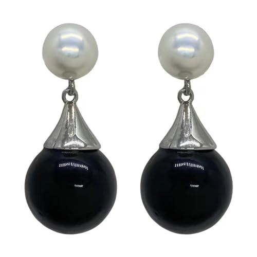 Ohrringe für Frauen Französisches Temperament schwarze Perlenkugel Ohrringe einfache Perle schwarz und weiß kleiner Duft süß kühl Stil fähig Ohrschmuck Partyschmuck Geburtstagsgeschenke von XLTEAM