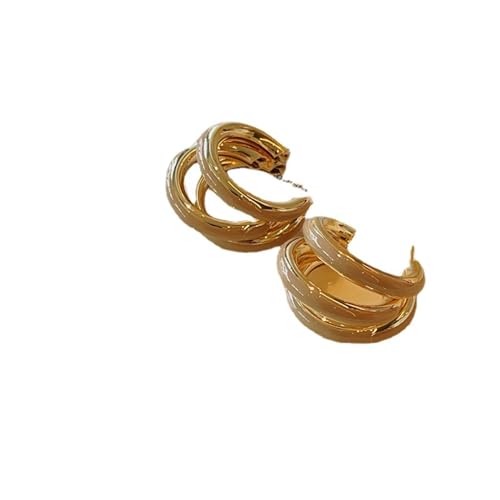 Ohrringe für Frauen koreanische Version der Farbe tropfendes Öl dreidimensional vielseitig Frühling und Sommer C-Ring geometrische Ohrringe Ohrringe Ohrschmuck Ohrschmuck Geburtstagsgeschenke von XLTEAM