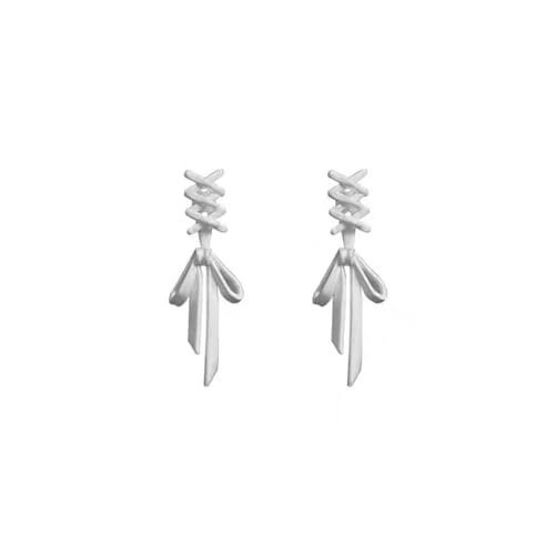 Ohrringe koreanisch elegant weiße Schleife Schleife Ohrstecker für Frauen Mode niedliche Metallquaste Persönlichkeit Ohrringe Schmuck Party Zubehör Geburtstagsgeschenke von XLTEAM