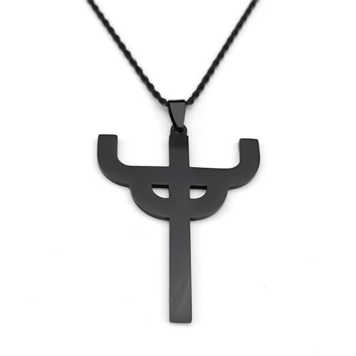 XLTEAM Halskette Anhänger Goth Judas Priester Heavy Metal Band Symbol Halskette für Frauen Männer Schwarze Farbe Anhänger Halsschmuck Schmuck Geburtstag Schmuck Geschenke von XLTEAM