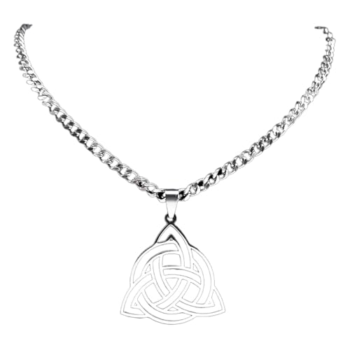 XLTEAM Halskettenanhänger Hexe keltischer Knoten Halskette für Männer und Frauen Triquetra Trinity Hollow Amulett glamouröser Partyschmuck Geschenke von XLTEAM