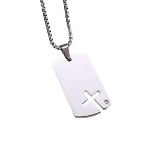 XLTEAM Halskettenanhänger Männer inspirierendes Kreuz des Glaubens Anhänger Retro-Schmuck Militärstil Hip-Hop-Trend Einfacher Partyschmuck Geschenke von XLTEAM