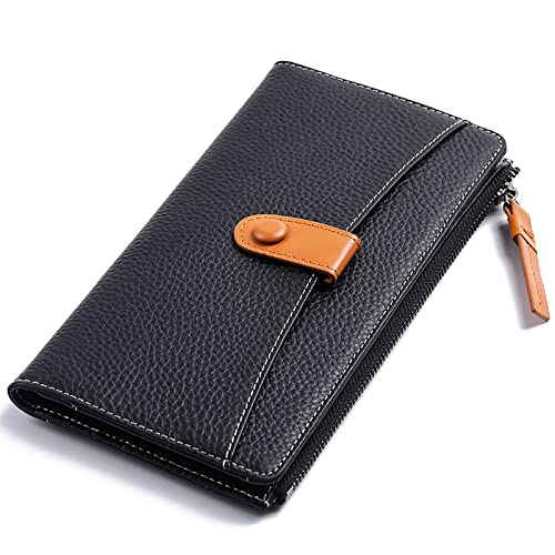 XLTEAM RFID-blockierende Lederbrieftasche für Damen – Geräumige Clutch mit Mehreren Kartenfächern, Geldscheinklammer und Münzfach von XLTEAM