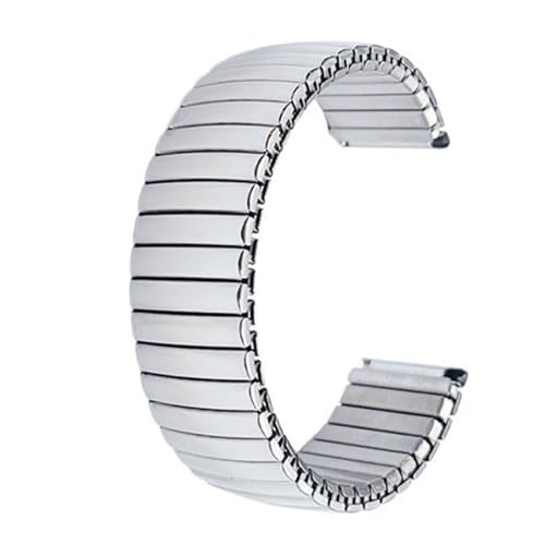 XLXKGPGKMK Bequemes, elastisches Edelstahlarmband, geeignet for Damen und Herren in Quarz-Smartwatches(Silver) von XLXKGPGKMK