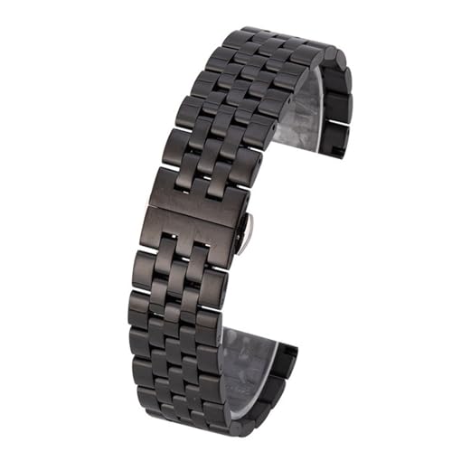 XLXKGPGKMK Dickes Edelstahlarmband, robustes Metall, poliert, Schnellverschluss, solide, kompatibel mit Männern und Frauen(Black,12mm) von XLXKGPGKMK
