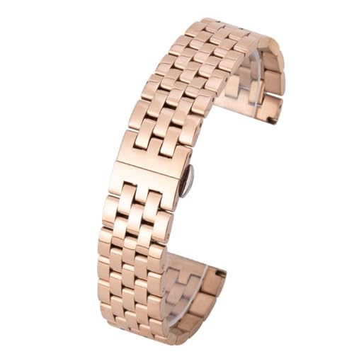 XLXKGPGKMK Dickes Edelstahlarmband, robustes Metall, poliert, Schnellverschluss, solide, kompatibel mit Männern und Frauen(Rose Gold,10mm) von XLXKGPGKMK