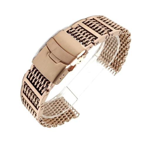 XLXKGPGKMK Edelstahl-Haifischnetzarmband, langlebiger Ersatz for Männer und Frauen for den täglichen Gebrauch(Rose gold,20mm) von XLXKGPGKMK