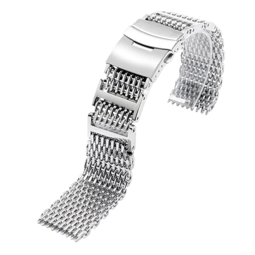 XLXKGPGKMK Edelstahl-Mesh-Armband – Schnellverschluss-Metallersatz for Smart- und traditionelle Uhren, verstellbar for Damen Herren(20mm) von XLXKGPGKMK