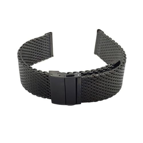 XLXKGPGKMK Edelstahl-Mesh-Armband for Damen und Herren, Schnellverschluss, verstellbar, Metall(Black,20mm) von XLXKGPGKMK