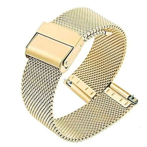 XLXKGPGKMK Edelstahl-Mesh-Armband mit Schnellverschluss, verstellbare Faltschließe aus Metall, austauschbar for Damen und Herren(Gold,13mm) von XLXKGPGKMK