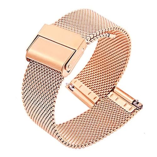XLXKGPGKMK Edelstahl-Mesh-Armband mit Schnellverschluss, verstellbare Faltschließe aus Metall, austauschbar for Damen und Herren(Rose gold,20mm) von XLXKGPGKMK